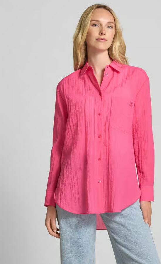HUGO Regular fit overhemdblouse in kreuklook model 'Elodina' - Foto 2