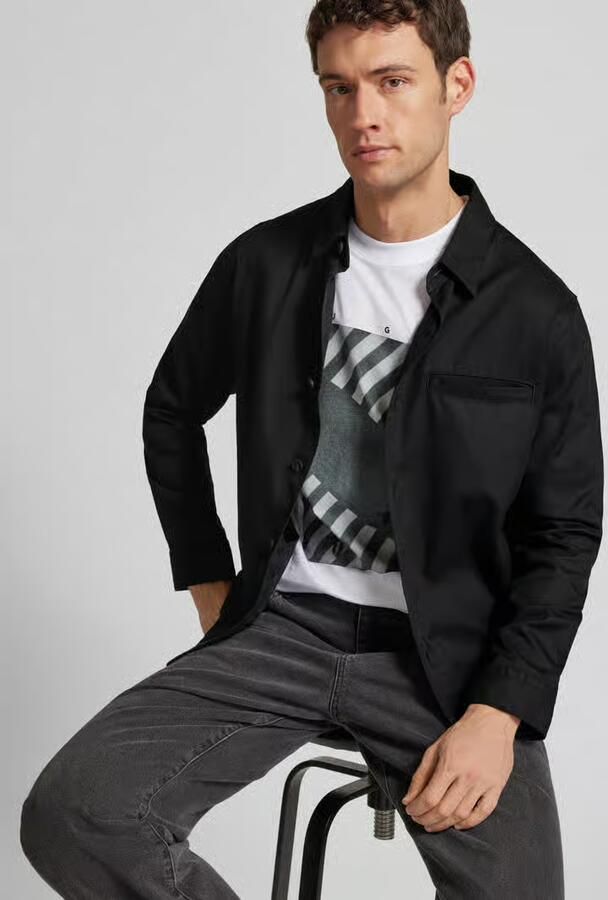 HUGO Regular fit overhemdjack van een mix van lyocell en katoen model 'ENOCK' - Foto 2