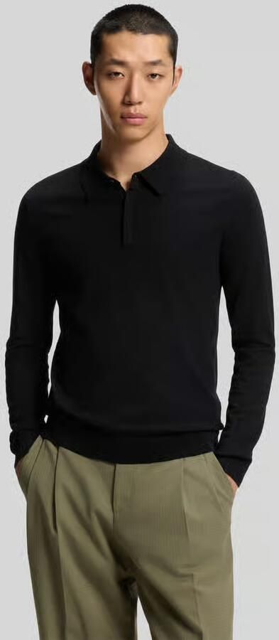 HUGO Regular fit poloshirt met fijngebreide structuur van viscosemix - Foto 3