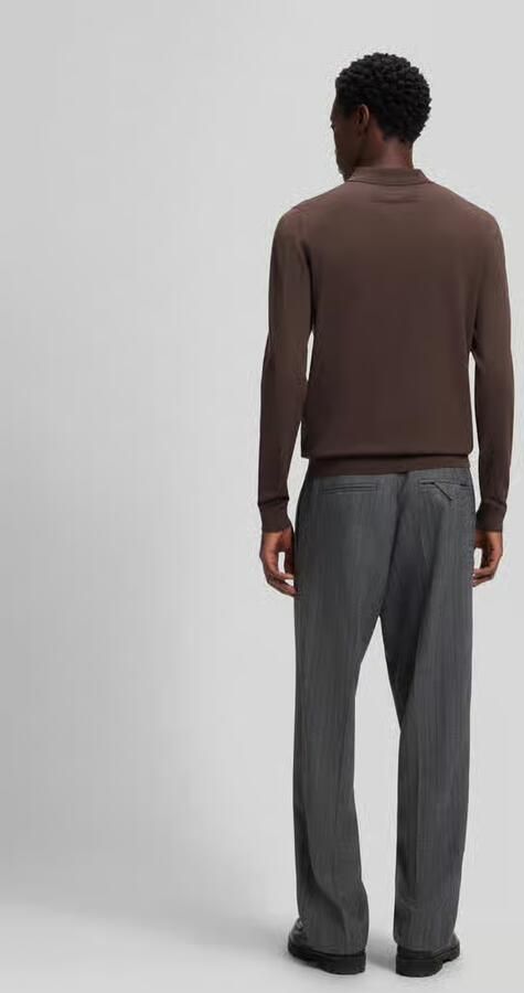 HUGO Regular fit poloshirt met fijngebreide structuur van viscosemix - Foto 2