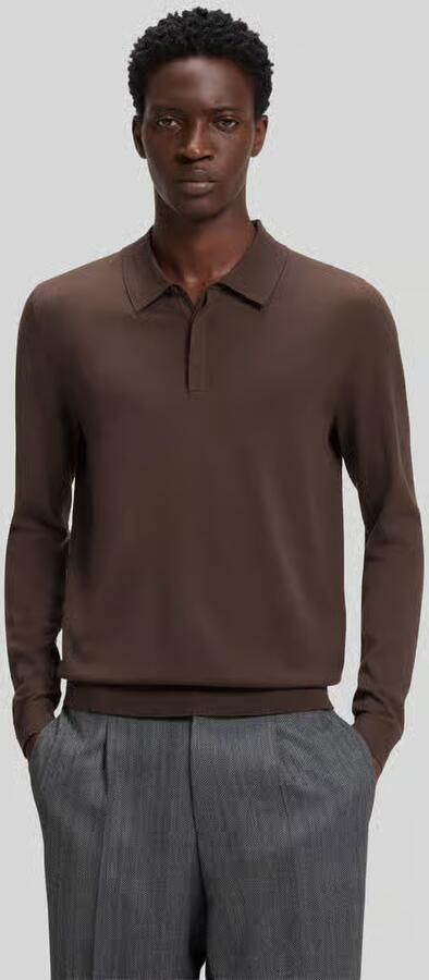 HUGO Regular fit poloshirt met fijngebreide structuur van viscosemix - Foto 3