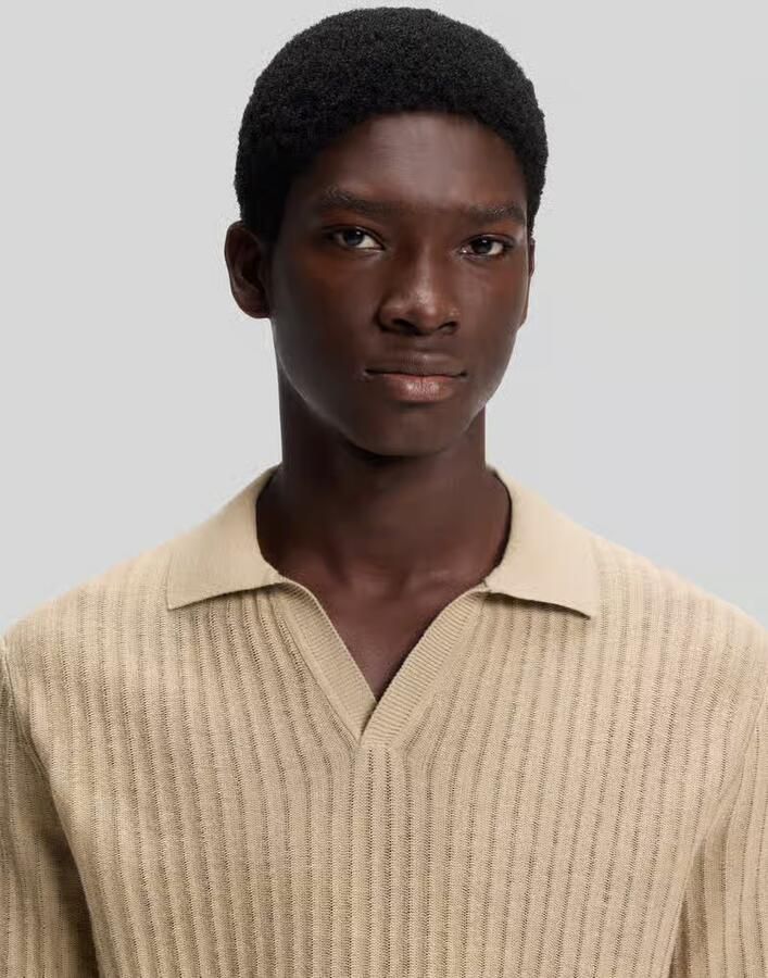 HUGO regular fit poloshirt van mix van katoen en linnen model 'SEEMANT'