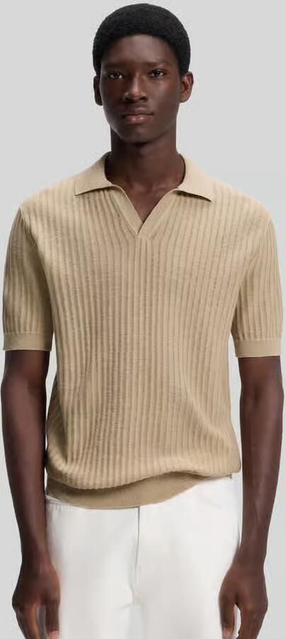 HUGO regular fit poloshirt van mix van katoen en linnen model 'SEEMANT' - Foto 3