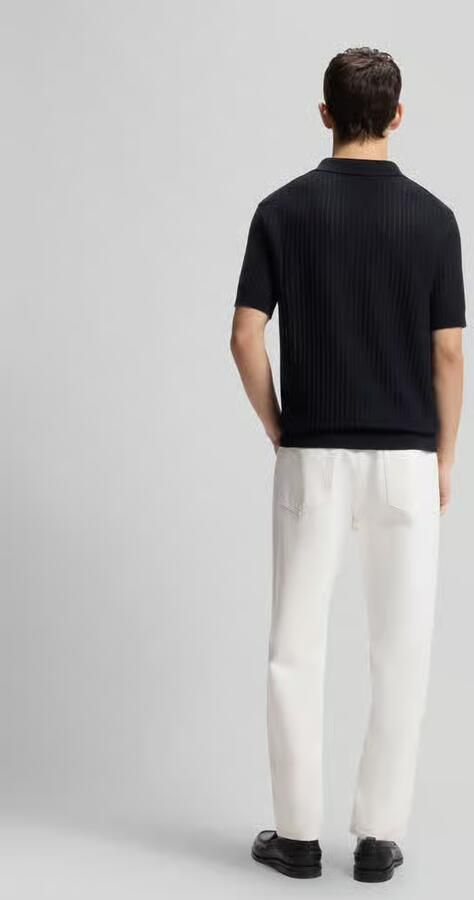 HUGO regular fit poloshirt van mix van katoen en linnen model 'SEEMANT' - Foto 2