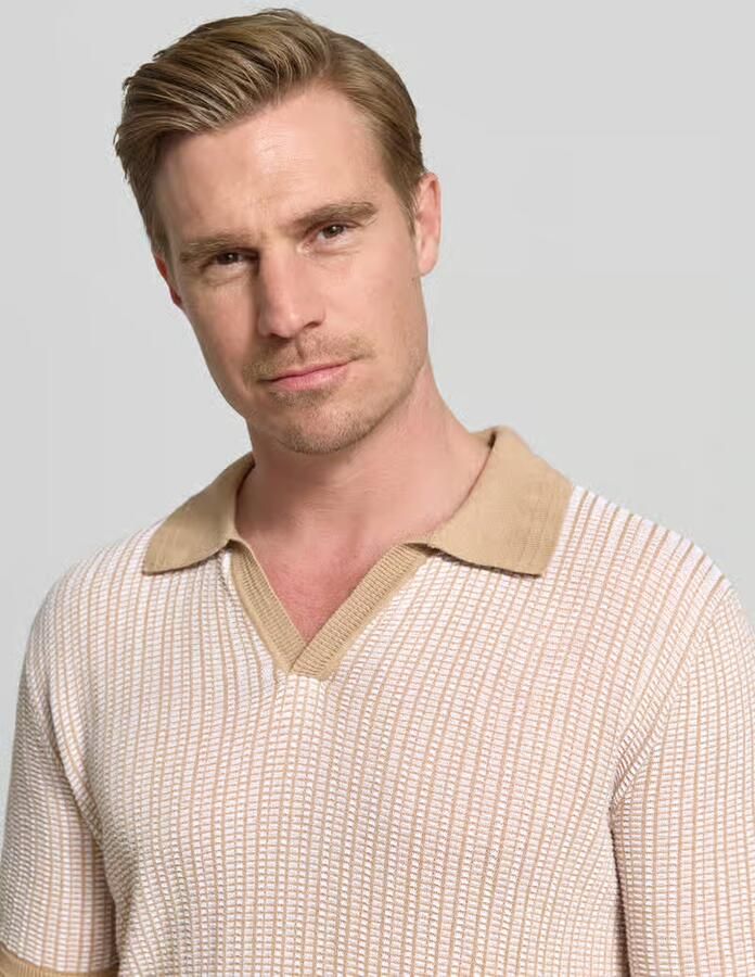 HUGO regular fit poloshirt van mix van katoen en linnen model 'SEEROY'