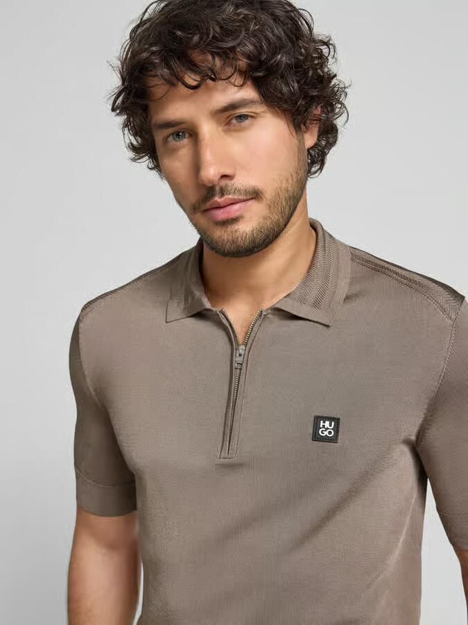 HUGO regular fit poloshirt van viscosemix model 'SAYFONG-4'