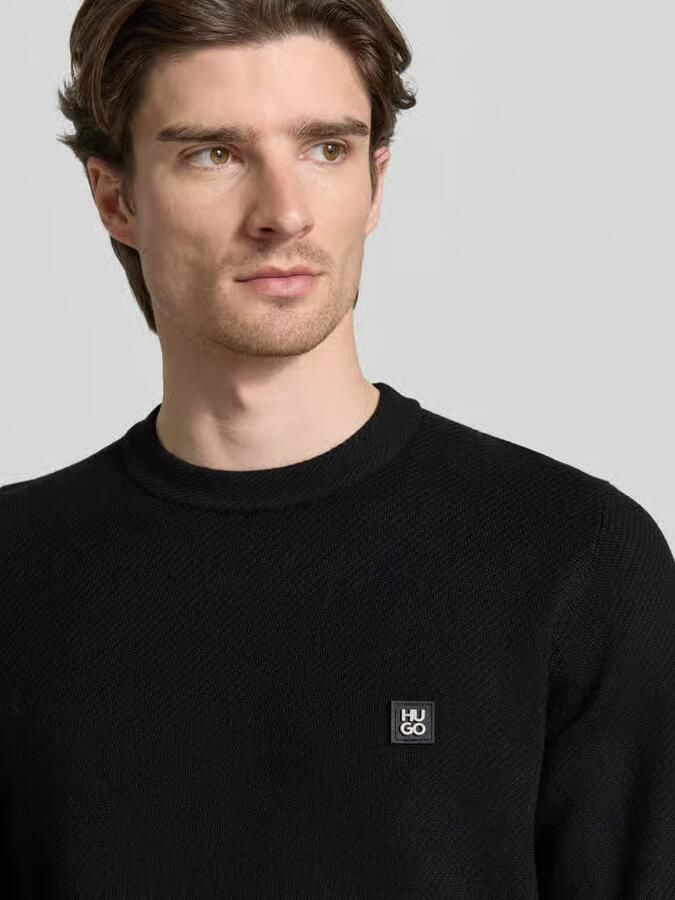 HUGO Regular fit gebreide pullover met scheerwol model 'SETAL' - Foto 2