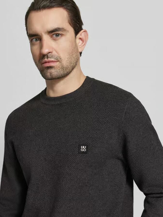 HUGO Regular fit gebreide pullover met scheerwol model 'SETAL'