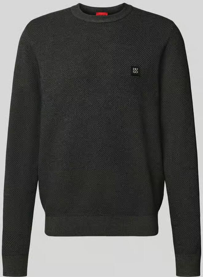 HUGO Regular fit gebreide pullover met scheerwol model 'SETAL' - Foto 2