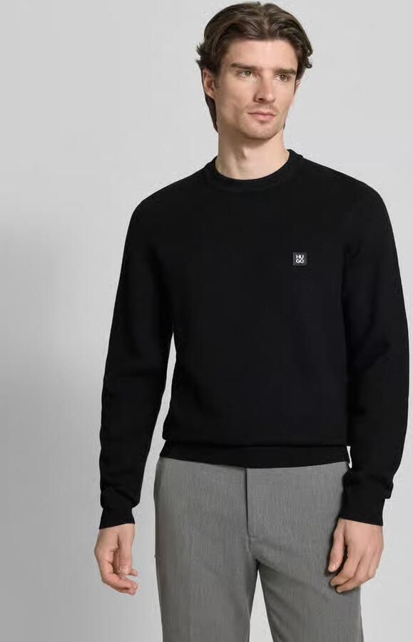 HUGO Regular fit gebreide pullover met scheerwol model 'SETAL' - Foto 4