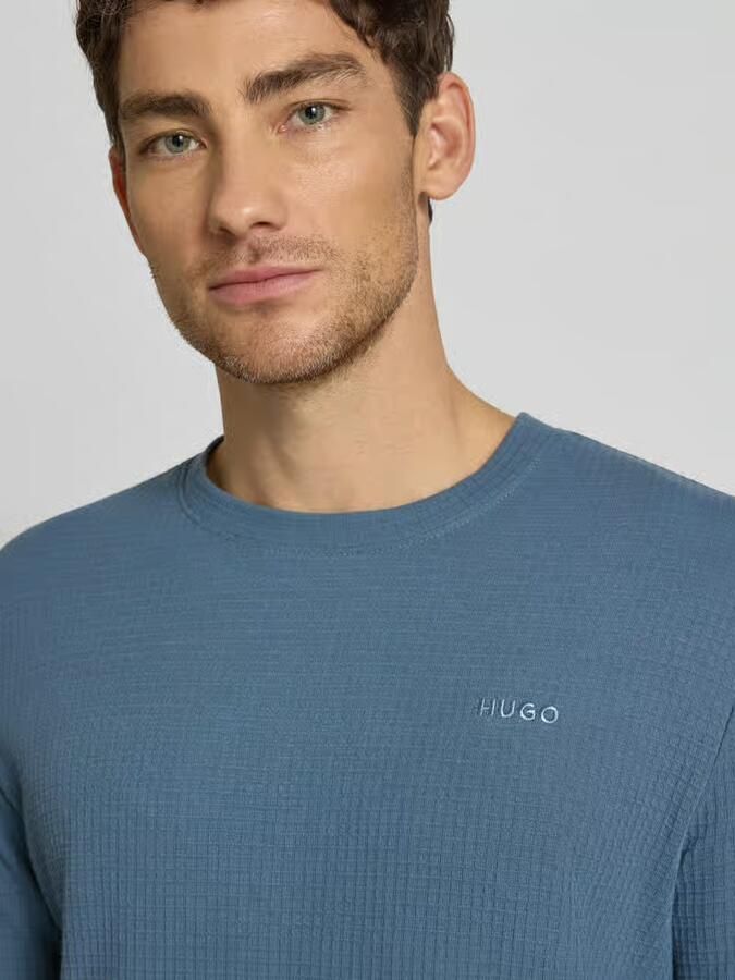 HUGO Regular fit pyjamabovendeel van katoenmix model 'AUSTIN' - Foto 2