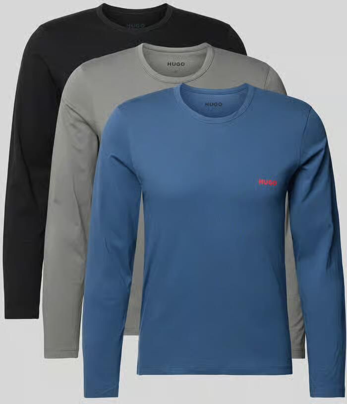 HUGO Regular fit shirt met lange mouwen van puur katoen in set van 3