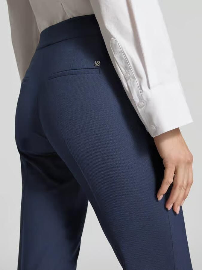 HUGO Regular fit smalle broek met viscose model 'HILESA' - Foto 2