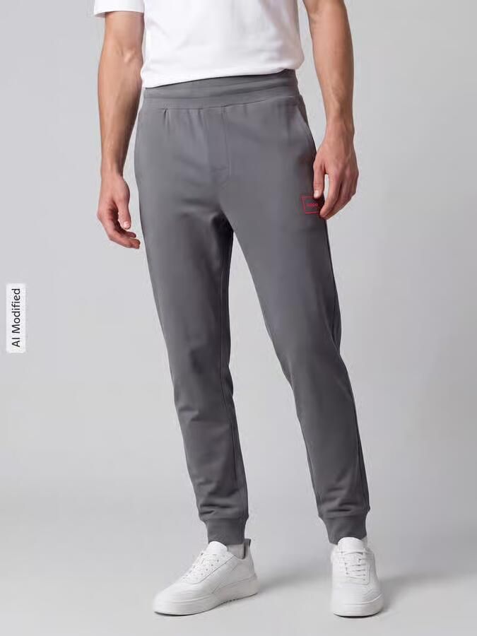 HUGO Regular fit sweatbroek van katoenmix model 'Laze Pants CW' - Foto 3