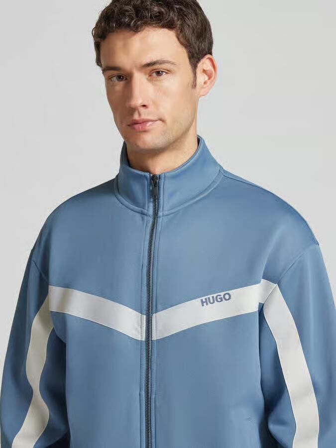 HUGO Regular fit sweatjack met band van chevron model 'DARTI' - Foto 2