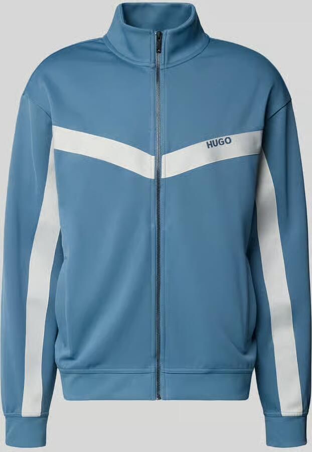 HUGO Regular fit sweatjack met band van chevron model 'DARTI'