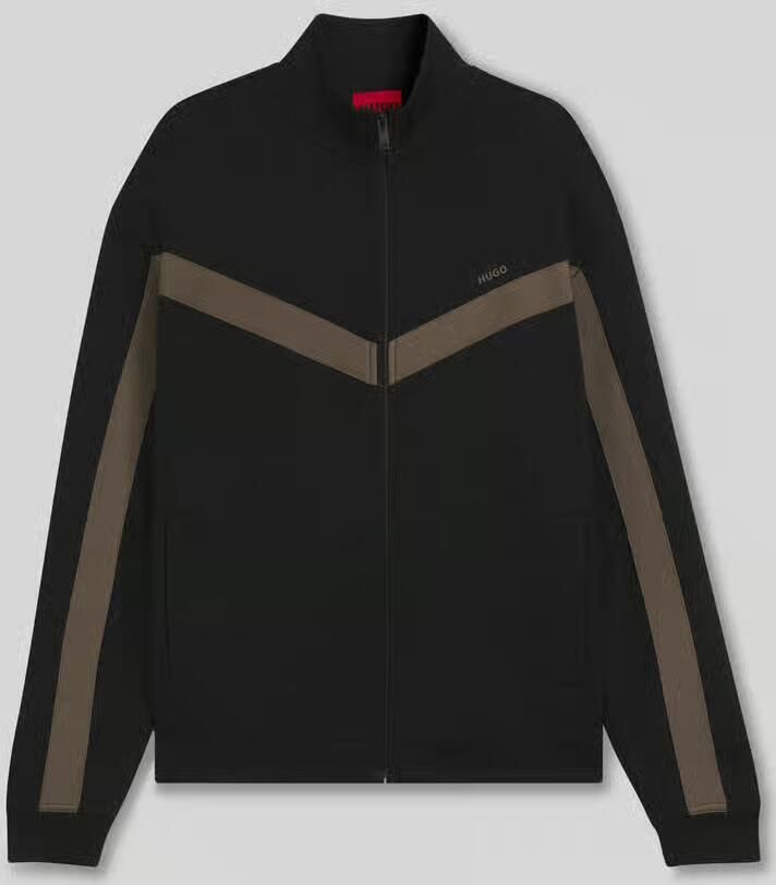 HUGO Regular fit sweatjack met band van chevron model 'DARTI'