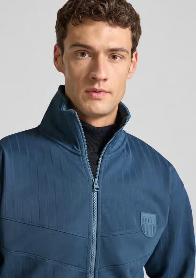 HUGO Regular fit sweatjack van katoenmix model 'DAVRONTO' - Foto 2