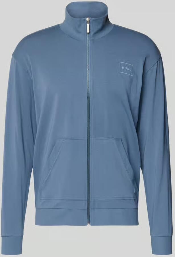 HUGO Regular fit sweatjack van katoenmix model 'LAZE ZIP'