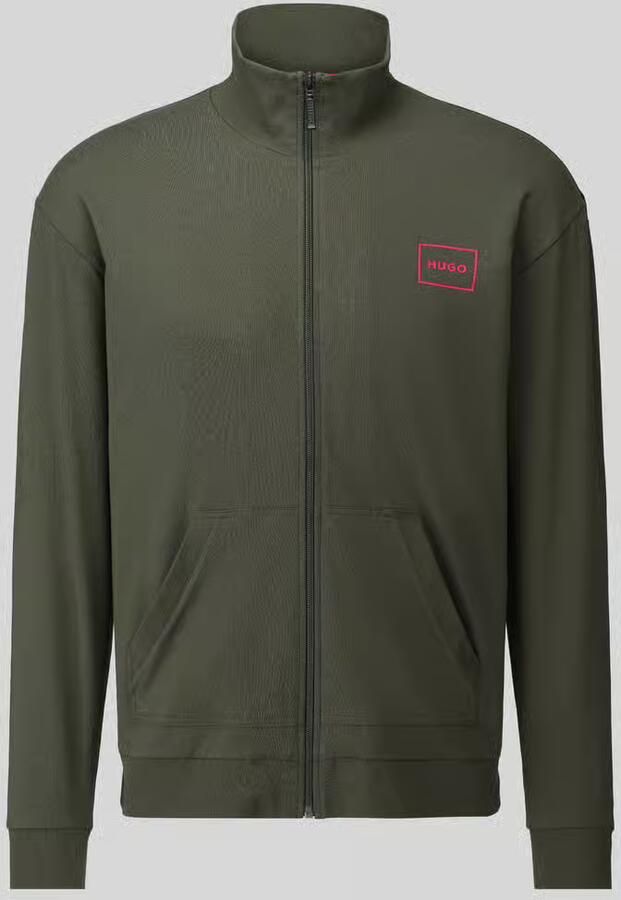 HUGO Regular fit sweatjack van katoenmix model 'Laze Zip Jacket'