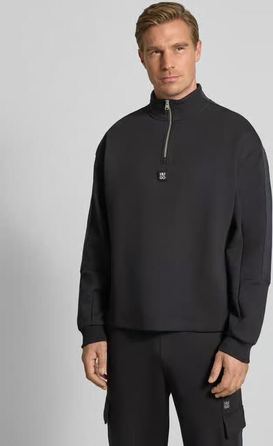 HUGO Regular fit sweatshirt van katoenmix model 'DANOVOTOP' - Foto 2