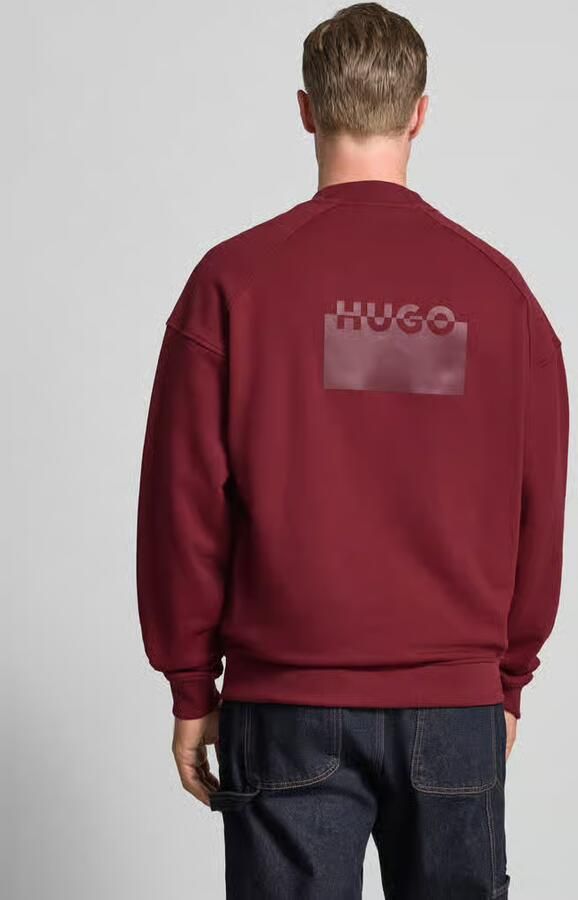 HUGO Regular fit sweatshirt van puur katoen model 'DELASTCREW'