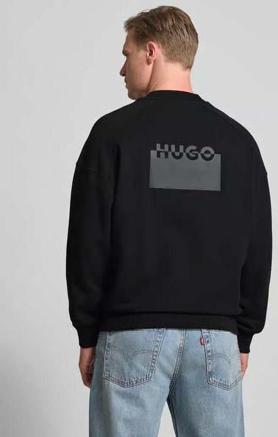 Boss Sweater Delastcrew Sweatshirt met grafische print op de rug