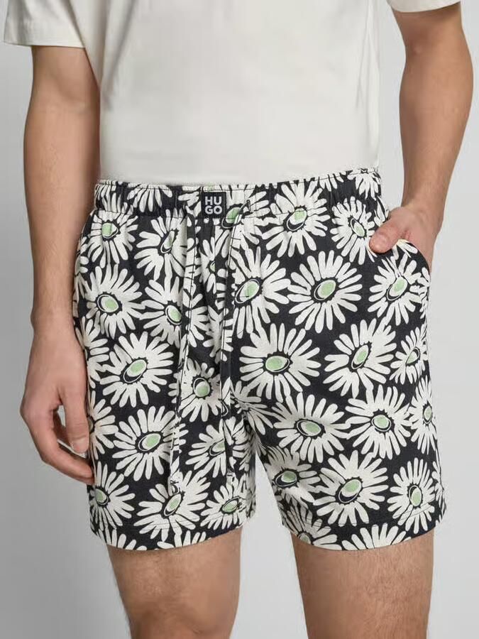 HUGO Regular fit sweatshorts met labelpatch model 'DAZZY'