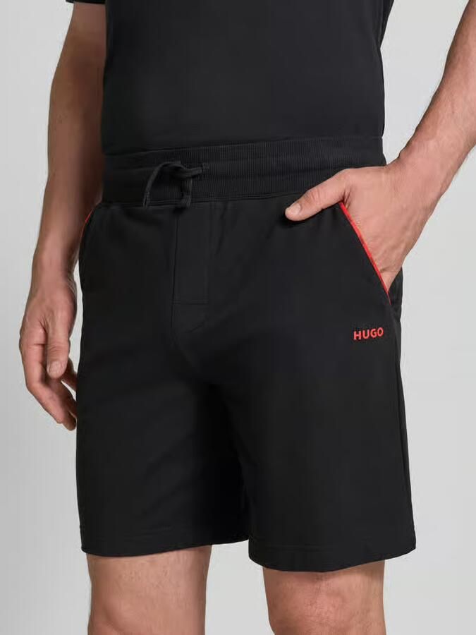 HUGO Regular fit sweatshorts van katoenmix model 'NOAH' - Foto 2