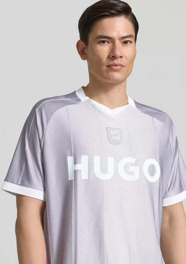 HUGO regular fit T-shirt met labelprint model 'DWILD'