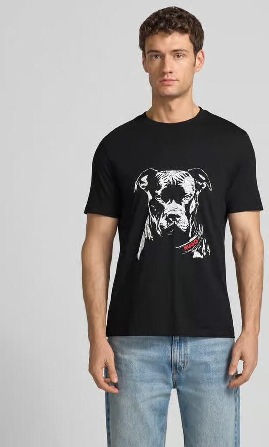 HUGO Regular fit T-shirt van 100% katoen Model 'DUBROX' - Foto 5