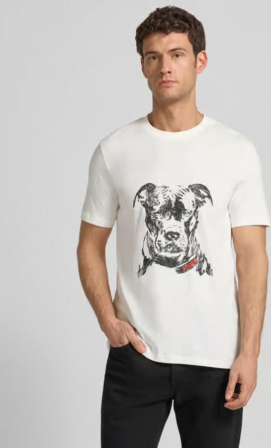 HUGO Regular fit T-shirt van 100% katoen Model 'DUBROX' - Foto 2