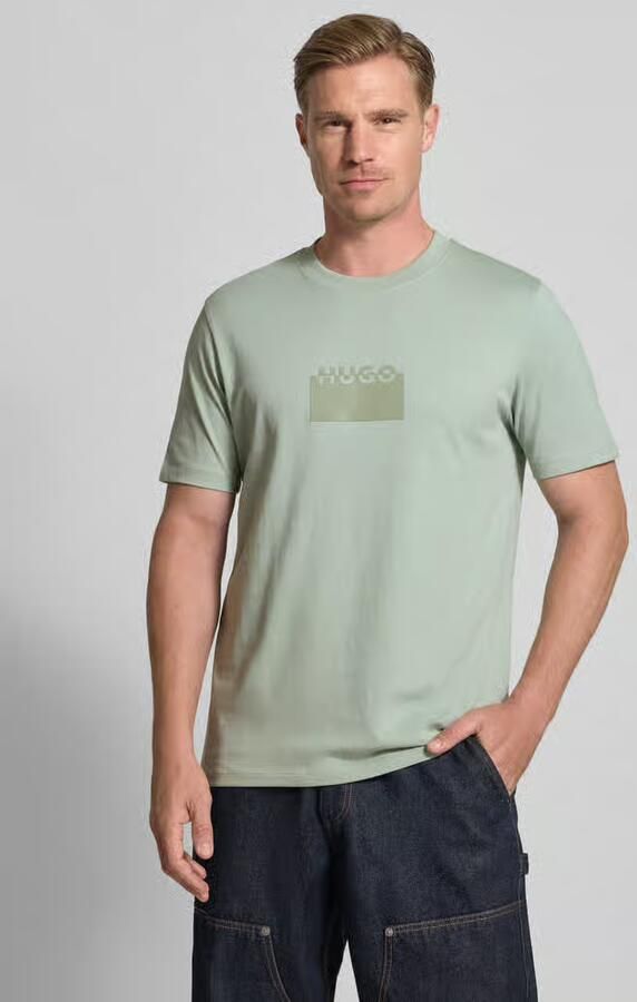 HUGO Regular fit T-shirt van katoenen jersey model 'DELASTIO' - Foto 2