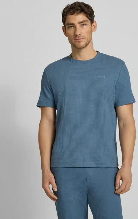 HUGO Regular fit T-shirt van katoenmix model 'AUSTIN' - Foto 3