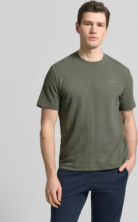 HUGO Regular fit T-shirt van katoenmix model 'AUSTIN' - Foto 2
