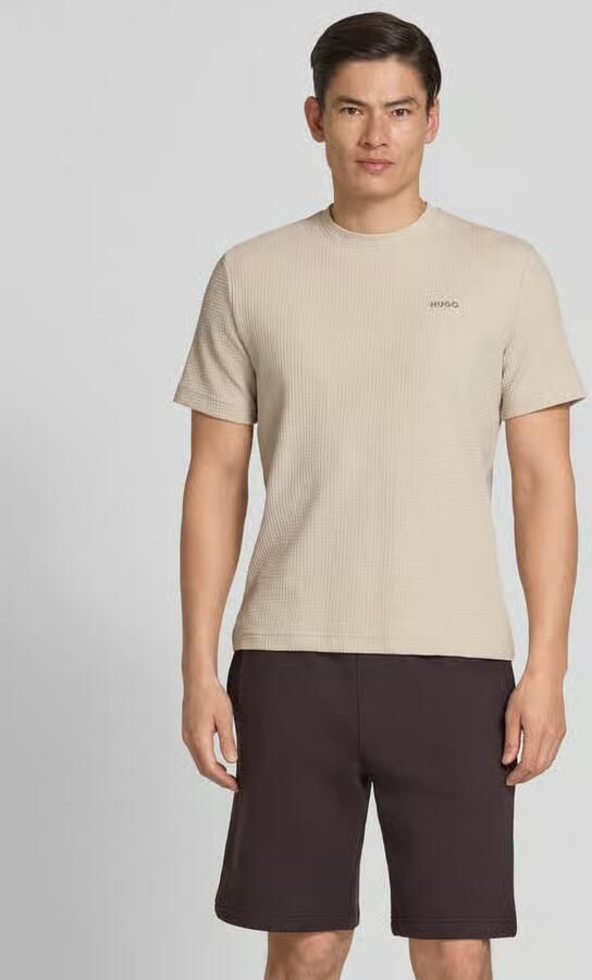 HUGO Regular fit T-shirt van katoenmix model 'AUSTIN' - Foto 3