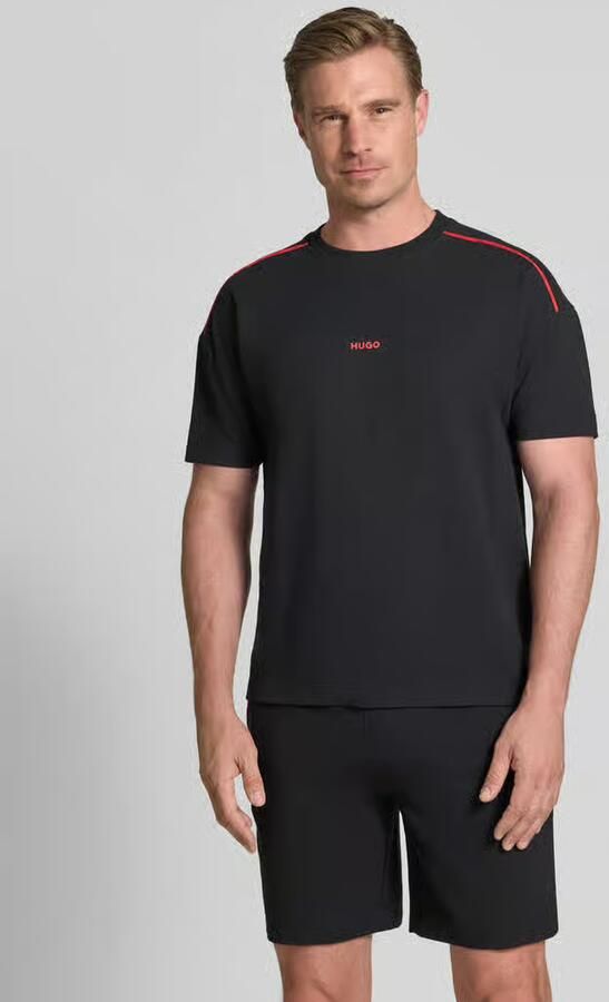 HUGO Regular fit t-shirt van katoenmix model 'NOAH' - Foto 3