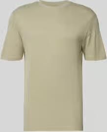 HUGO regular fit T-shirt van mix van lyocell en linnen model 'DULEROSTEE'