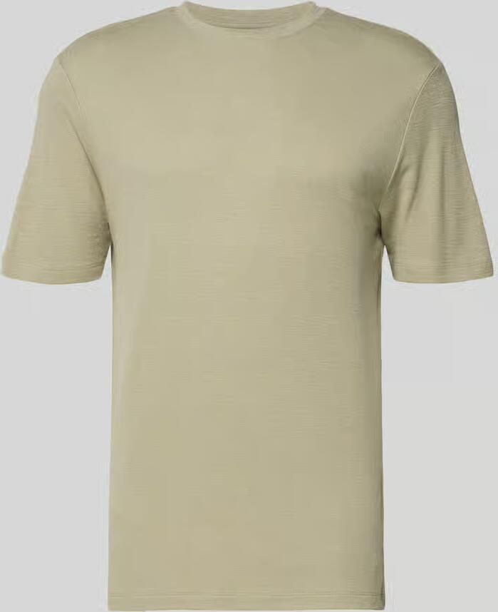 HUGO regular fit T-shirt van mix van lyocell en linnen model 'DULEROSTEE'
