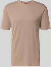 HUGO regular fit T-shirt van mix van lyocell en linnen model 'DULEROSTEE'