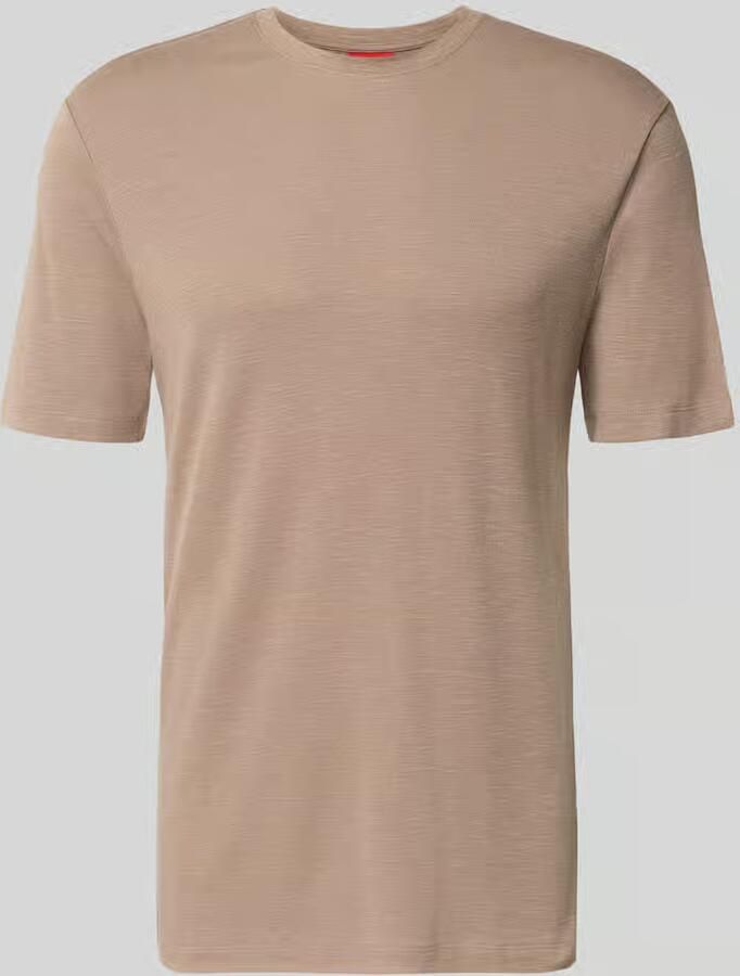 HUGO regular fit T-shirt van mix van lyocell en linnen model 'DULEROSTEE'