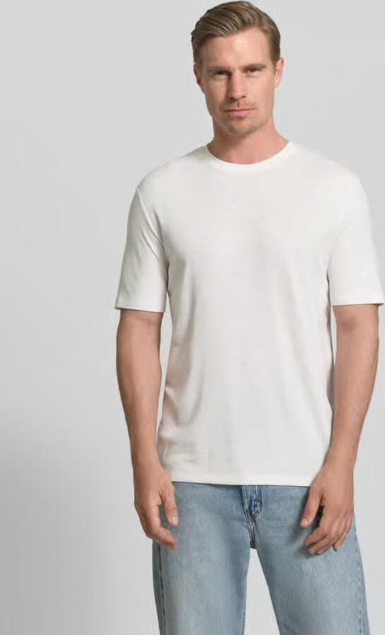 HUGO regular fit T-shirt van mix van lyocell en linnen model 'DULEROSTEE' - Foto 4