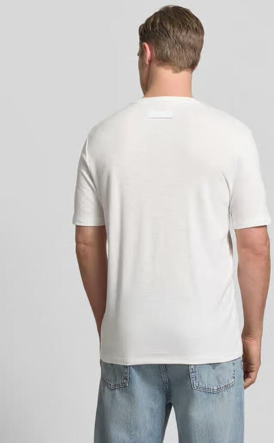 HUGO regular fit T-shirt van mix van lyocell en linnen model 'DULEROSTEE' - Foto 3