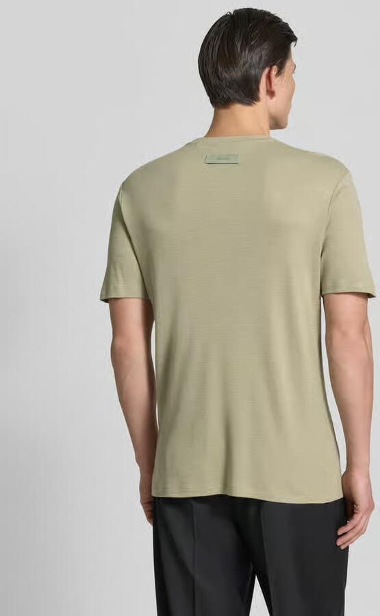 HUGO regular fit T-shirt van mix van lyocell en linnen model 'DULEROSTEE' - Foto 2