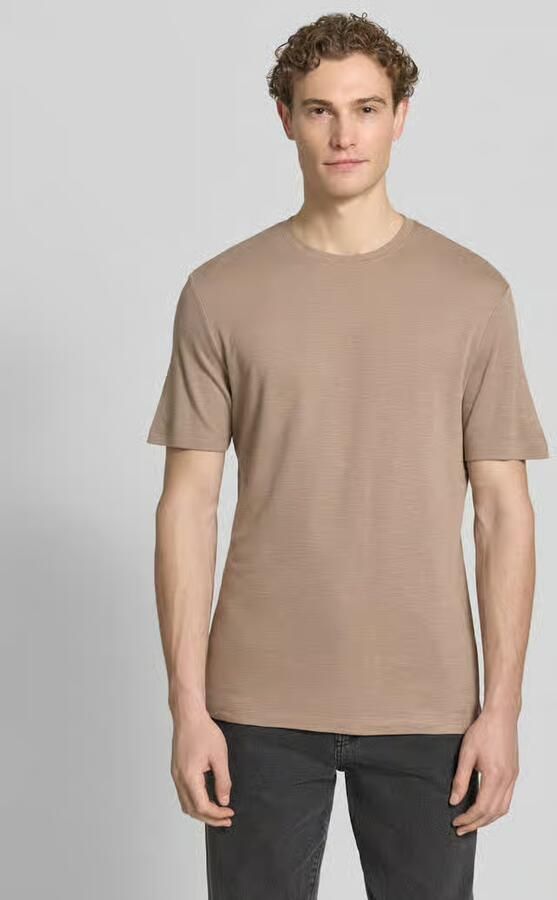 HUGO regular fit T-shirt van mix van lyocell en linnen model 'DULEROSTEE' - Foto 3