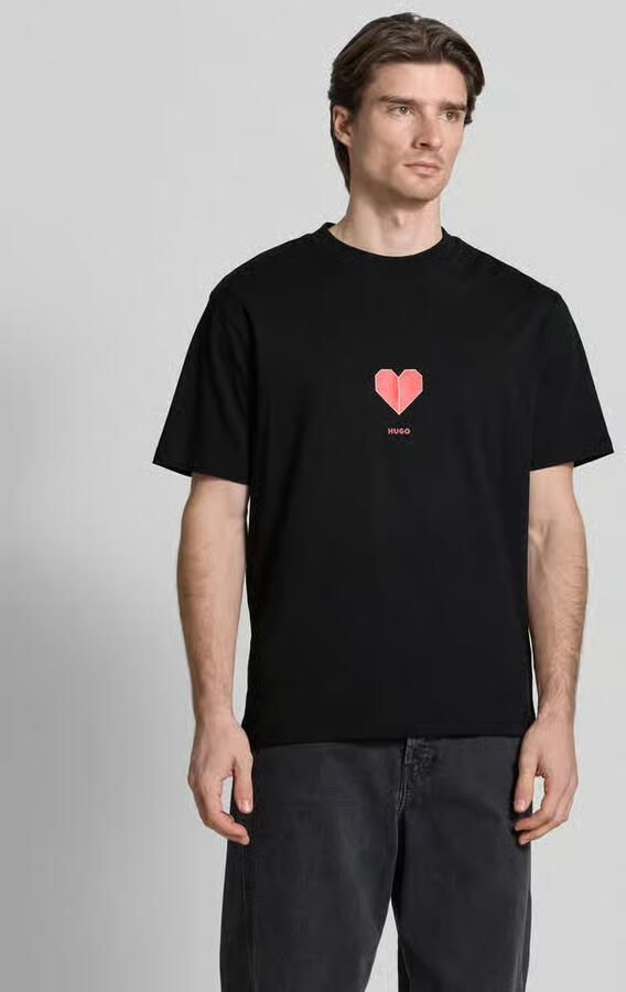 HUGO Regular fit T-shirt van pure katoen Model 'DALENTIN' - Foto 4