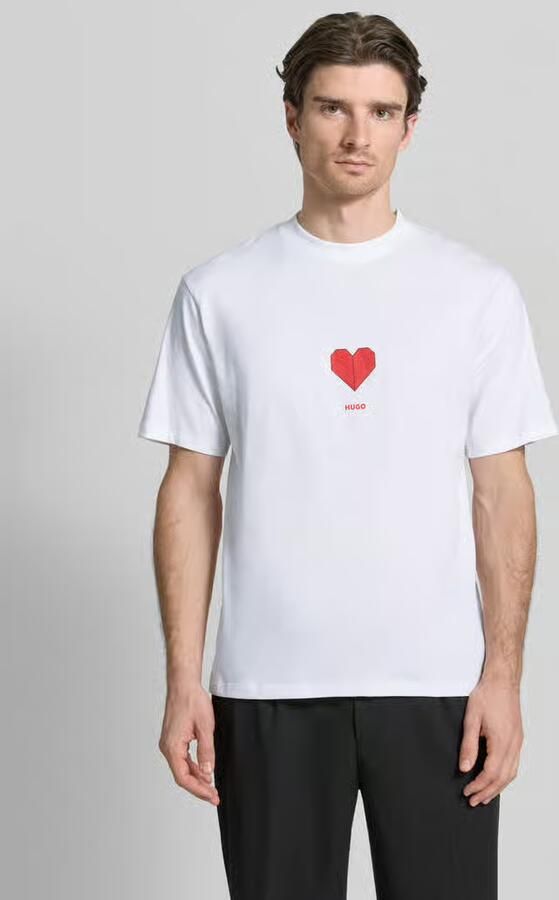 HUGO Regular fit T-shirt van puur katoen model 'DALENTIN' - Foto 4