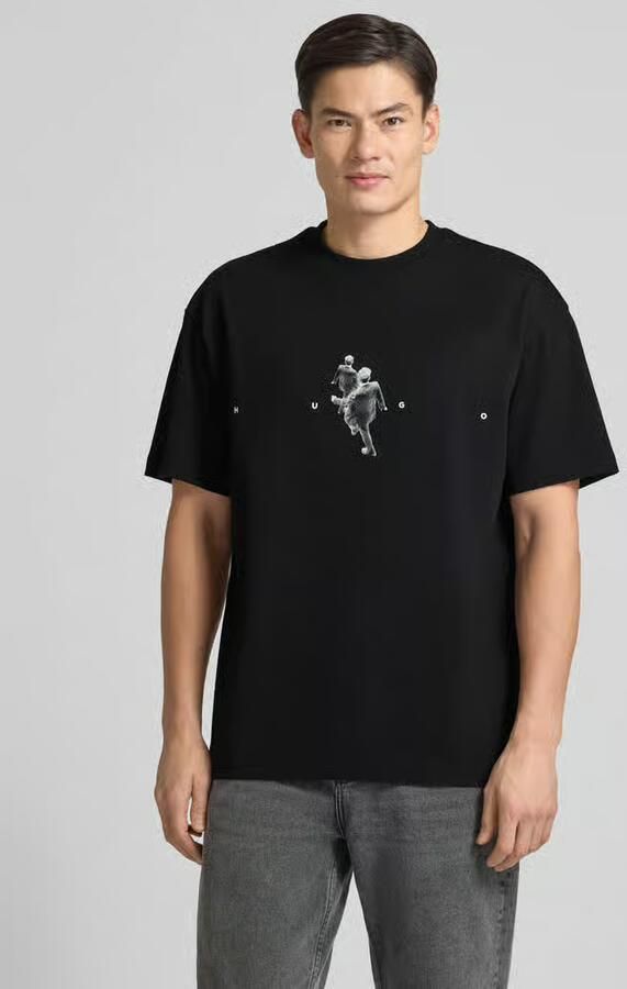 HUGO Regular fit T-shirt van pure katoen Model 'DOLLO' - Foto 4