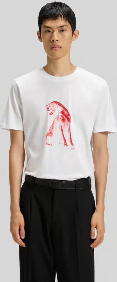 HUGO Regular fit T-shirt van puur katoen - Foto 2