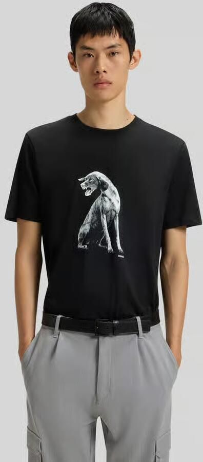 HUGO Regular fit T-shirt van puur katoen - Foto 2